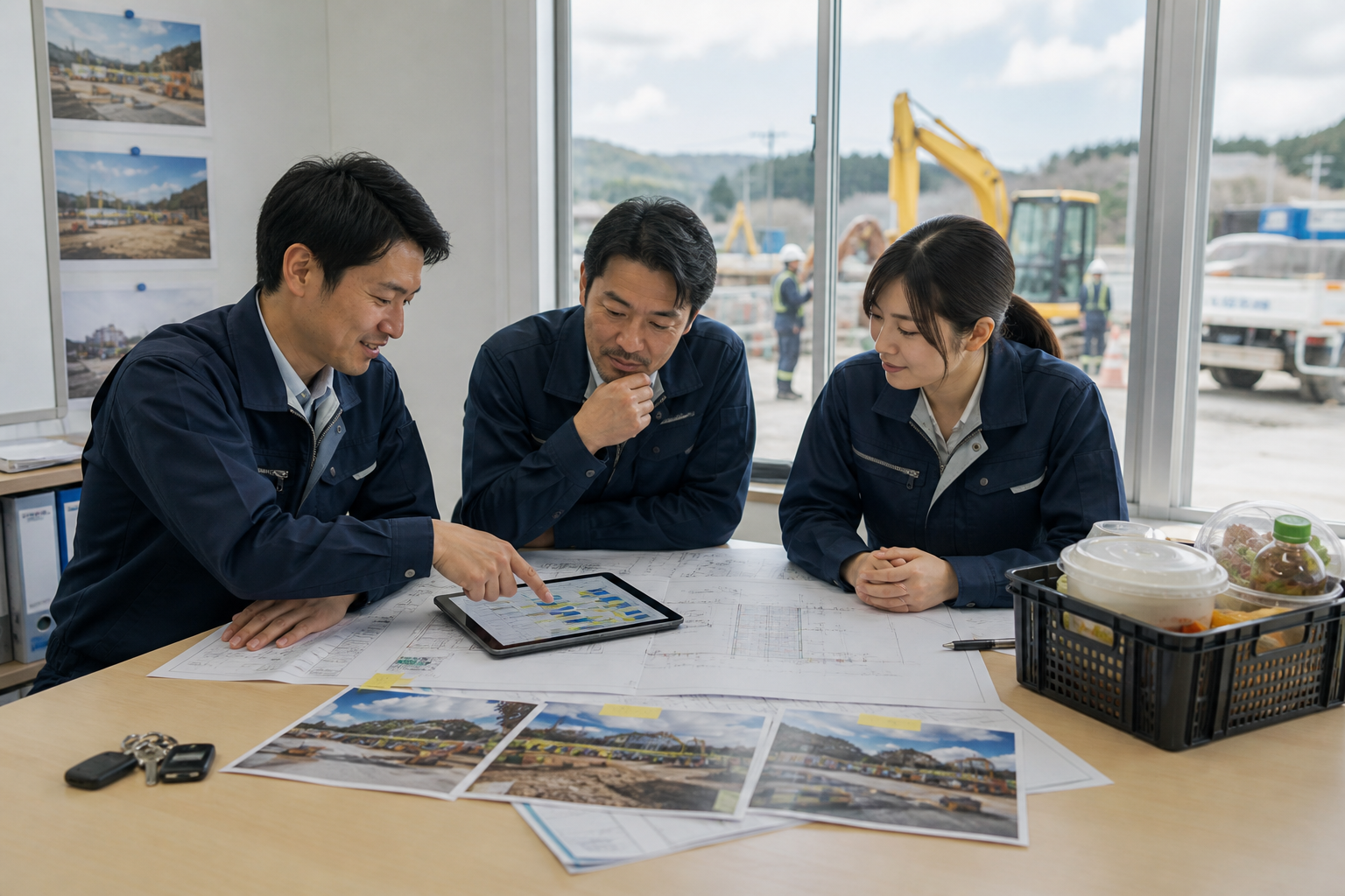 3つの現場改善プロジェクトを計画するスタッフ
